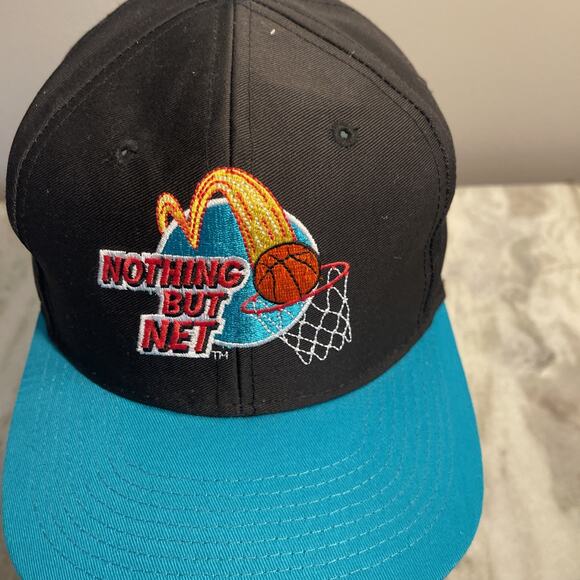 Vintage 1993 McDonald's Nothing but Net Basketball Snapback Embroider Logo Hat - Picture 2 of 9